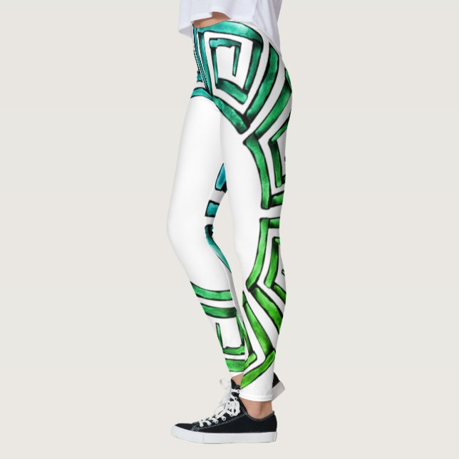 Stone Retro griechische Disk Leggings (Links)