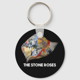 Stone Rose Hat Manchester Button Key Ring Schlüsselanhänger