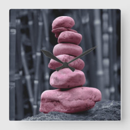 Stone Stack Quadratische Wanduhr