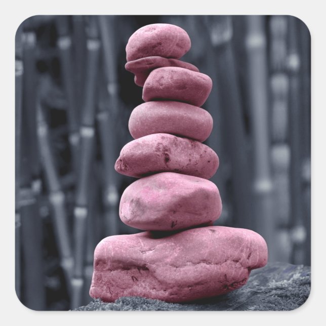Stone Stack Quadratischer Aufkleber (Vorderseite)