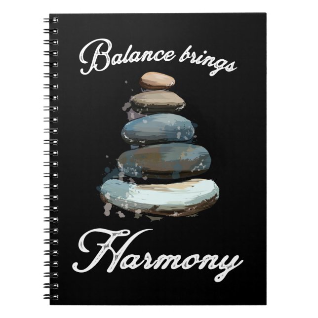Stone Stacking Harmony Rock Balancing Notizblock (Vorderseite)
