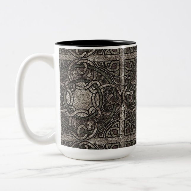 Stone Texture Celtic Knot Coffee Tasse (Links)