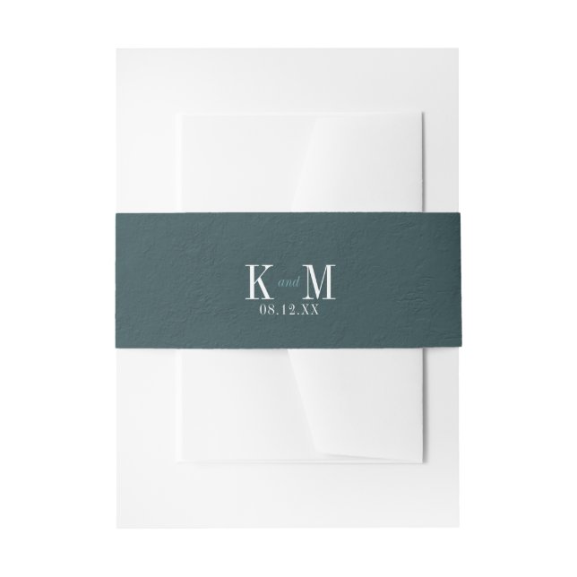 Stone Texture Wedding Aquamarin ID825 Einladungsbanderole (Vorderseite Beispiel)