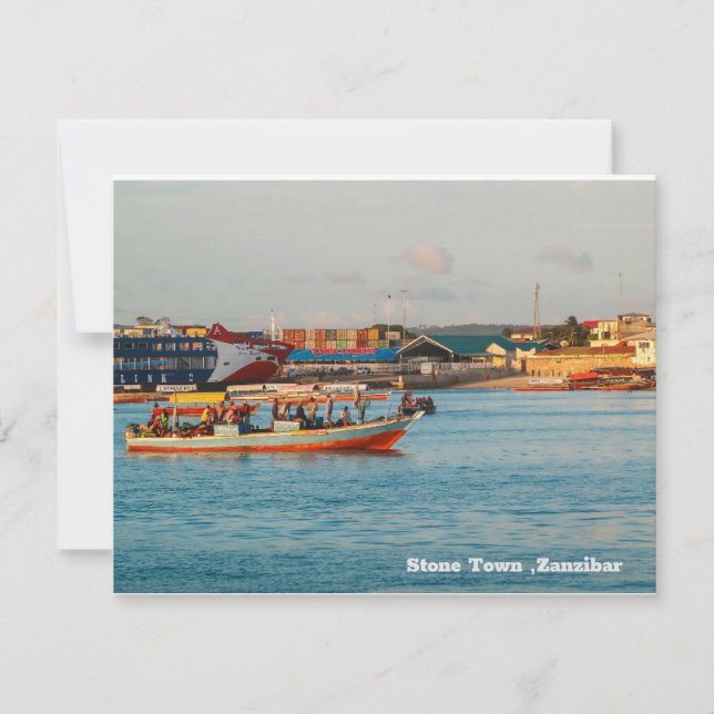 Stone Town, Sansibar Afrika Karte (Vorderseite)