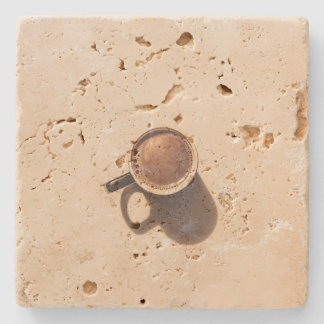 Stone travertin tan Untersetzer mit Kaffeebild