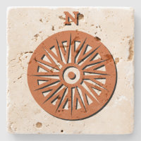 Stone Untersetzer - Compass Rose with Shadow