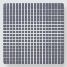 Stone-Untersetzer für blaue geometrische Quadrate Steinuntersetzer