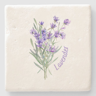 Stone Untersetzer, Lavender Wasserfarbe Blume Steinuntersetzer