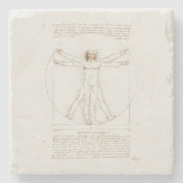 STONE UNTERSETZER: LEONARDO DA VINCI: VITRUVIAN MA STEINUNTERSETZER
