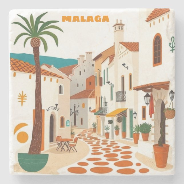 Stone Untersetzer Malaga Málaga Spanien Bar Wohnge (Vorderseite)
