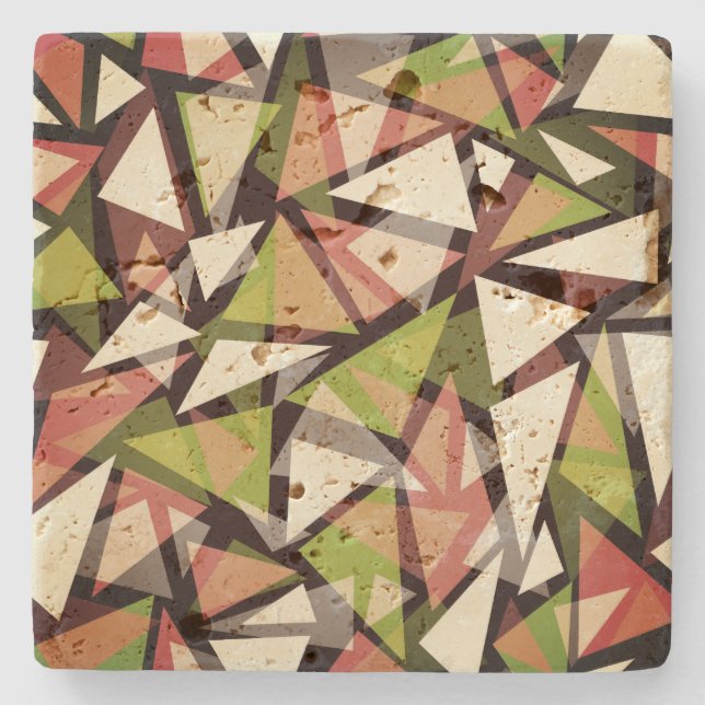 Stone Untersetzer Nahtlose geometrische Dreiecke (Vorderseite)