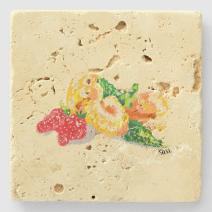 Stone Untersetzer: Obst Steinuntersetzer