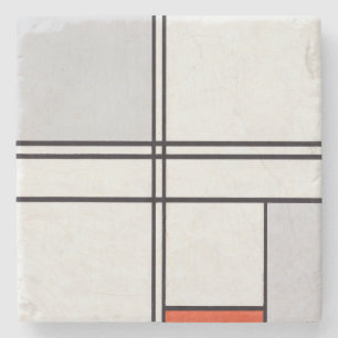 STONE-UNTERSETZER: PIET MONDRIAN: GRAU - ROT 1935 STEINUNTERSETZER