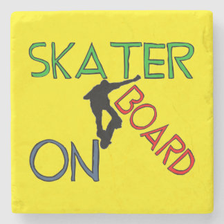 Stone Untersetzer - Skater an Bord