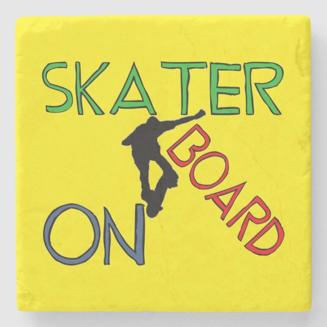 Stone Untersetzer - Skater an Bord (Vorderseite)