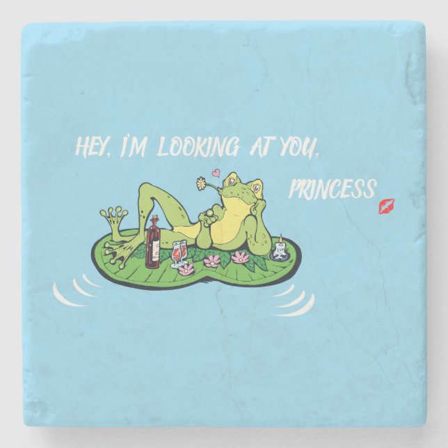 Stone Untersetzer Valentine's Day Liebe Frog (Vorderseite)