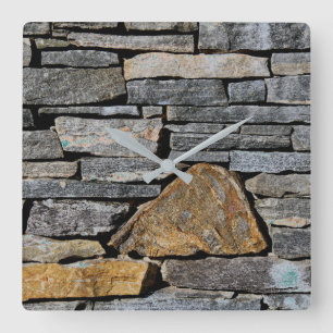 Stone Wall Quadratische Wanduhr