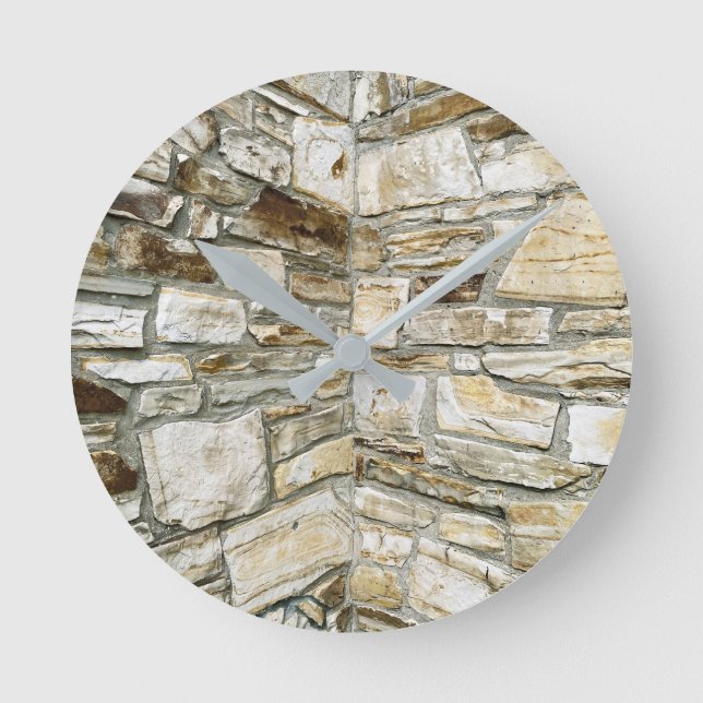Stone Wall  Runde Wanduhr (Vorderseite)