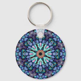 Stone Wonder Vintag Blue Fraktal Kaleidoskop Schlüsselanhänger