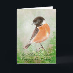 Stonechat Bird Happy Birthday Brother-in-Law Karte<br><div class="desc">Custom Watercolor Stonechat Bird Happy Birthday Brother in Law</div>