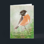 Stonechat Bird Happy Birthday Brother-in-Law Karte<br><div class="desc">Custom Watercolor Stonechat Bird Happy Birthday Brother in Law</div>