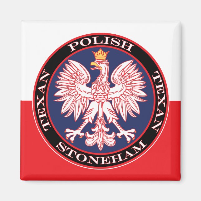Stoneham Round Polish Texan Magnet (Vorne)