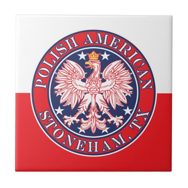 Stoneham Texas Polnischer Adler Fliese (Vorderseite)