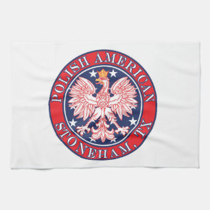 Stoneham Texas Polnischer Adler Geschirrtuch