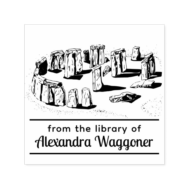 Stonehenge "Aus der Bibliothek" Buchname Permastempel (Design)