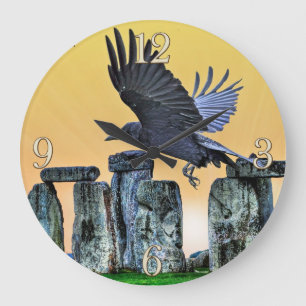 Stonehenge Celtic Stehend Stones in Großbritannien Große Wanduhr