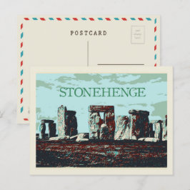 Stonehenge, England, Illustration Großbritannien Postkarte