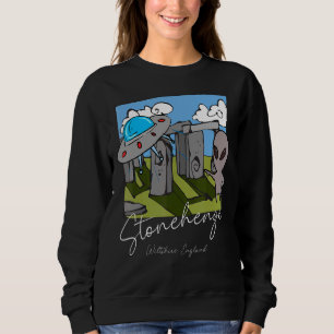 Stonehenge England Souvenir Alien & Flying Saucer Sweatshirt