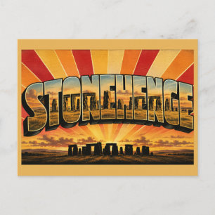 Stonehenge England Vintage Reise Kunst Postkarte
