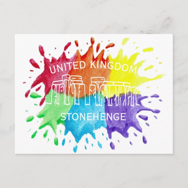 Stonehenge, Farbspritzer Postkarte (Vorderseite)