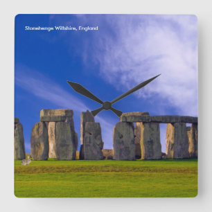 Stonehenge-Image für die runde, große Wall-Uhr Quadratische Wanduhr