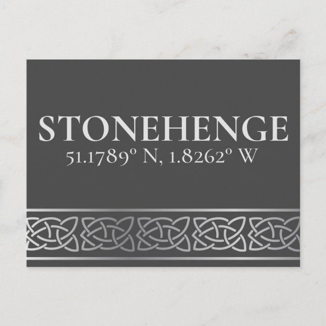 Stonehenge Latitude Longitude Dark Postcard Postkarte (Vorderseite)