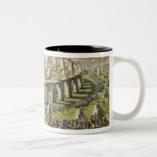 Stonehenge oder ein Kreistempel der Druiden, pl Zweifarbige Tasse