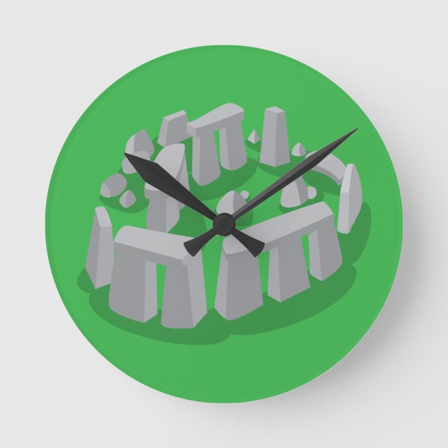 Stonehenge of England Runde Wanduhr (Vorderseite)