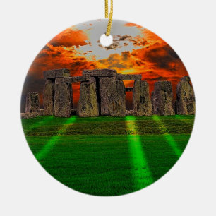 Stonehenge Stehend Stones bei Sonnenuntergang Keramikornament