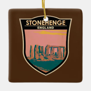 Stonehenge Travel Art Retro Illustration Keramikornament