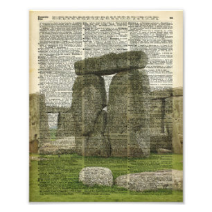 Stonehenge über Wörterbuchseite Fotodruck