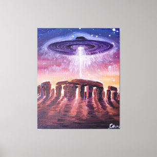 Stonehenge UFO Leinwanddruck