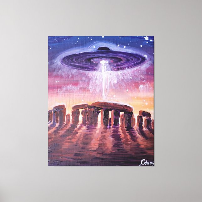 Stonehenge UFO Leinwanddruck (Vorderseite)