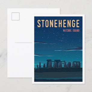 Stonehenge Wiltshire England Vintage Reise Postkarte