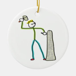 Stonemason Stickman Keramik Ornament