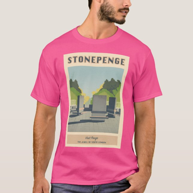 Stonepenge Vintage Travel Poster T-Shirt (Vorderseite)