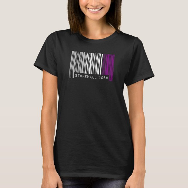 Stonewall 1969 Flag Asexual Pride Barcode Lgbtq Hi T-Shirt (Vorderseite)