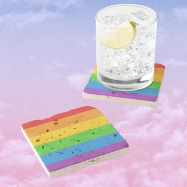 Stonewall Pride: Regenbogenflagge Steinuntersetzer (Von Creator hochgeladen)