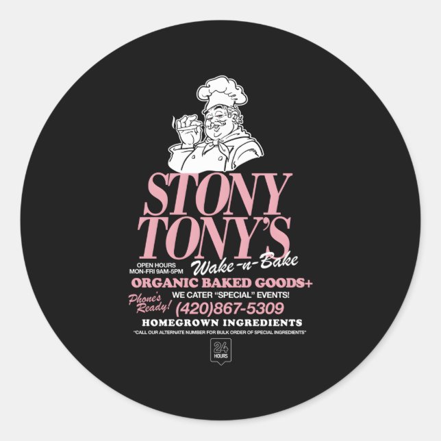 Stoney Tony Runder Aufkleber (Vorderseite)