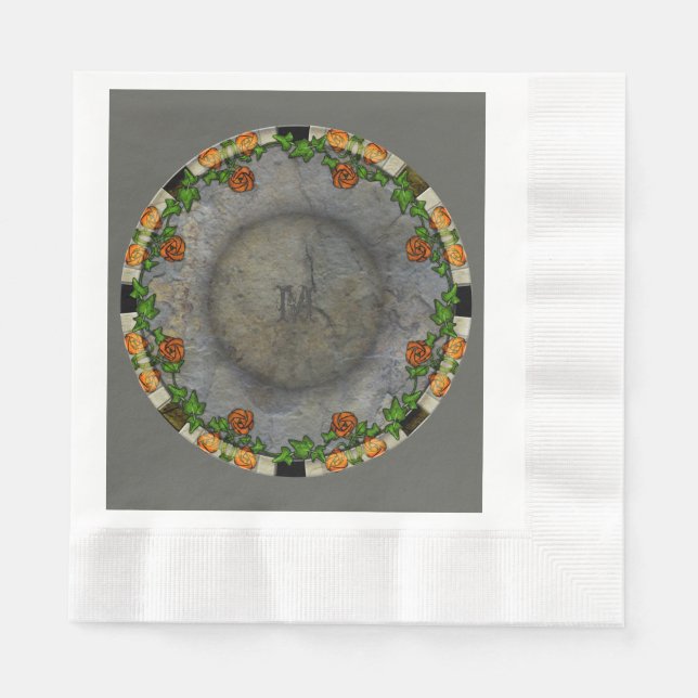 Stoneybrook Gardens - Mit Monogramm Serviette (Vorderseite)